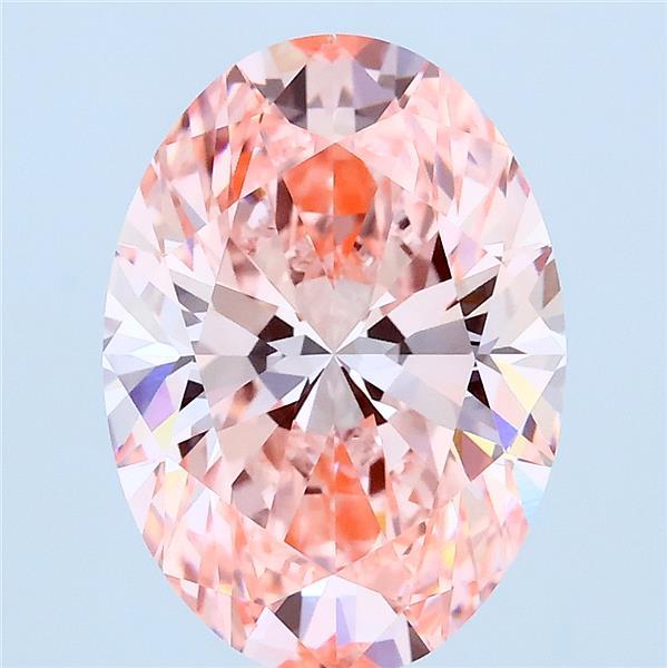 3.54ct Oval FANCY VIVID PINK VVS2 Lab Created Diamond