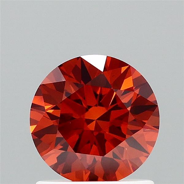 1.02ct Round FANCY INTENSE BROWNISH ORANGE VS1 Lab Created Diamond