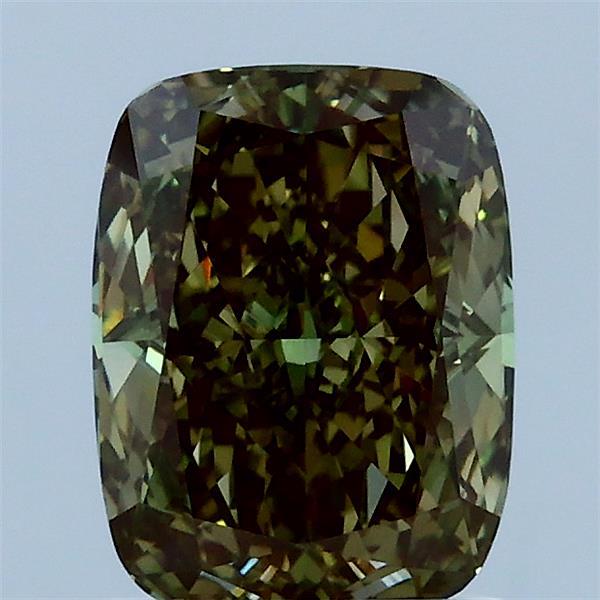 1.61ct Cushion FANCY INTENSE GREEN VS1 Lab Created Diamond