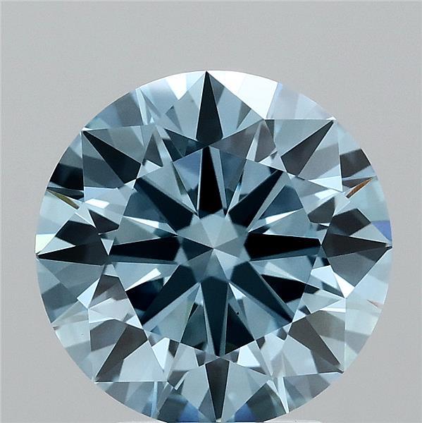 3.67ct Round FANCY VIVID BLUE VS1 Lab Created Diamond