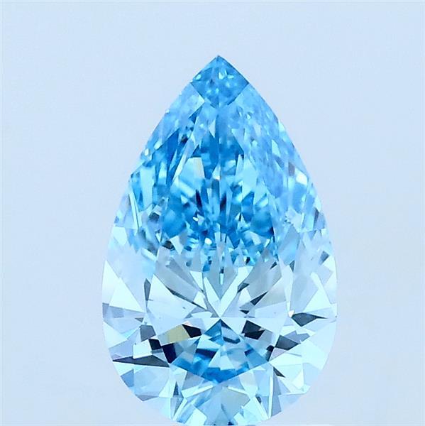 1.03ct Pear FANCY VIVID BLUE VS1 Lab Created Diamond