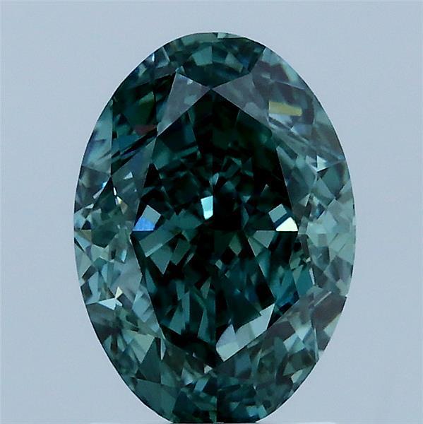 2.05ct Oval FANCY VIVID GREEN VS1 Lab Created Diamond