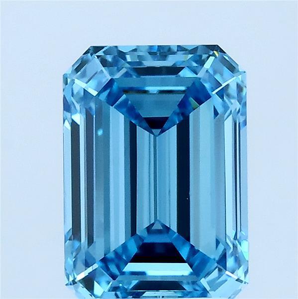 2.1ct Emerald FANCY VIVID BLUE VVS2 Lab Created Diamond