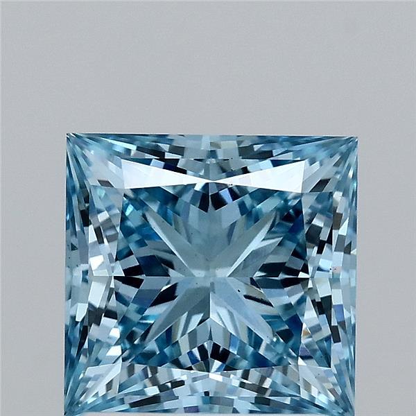 1.8ct Princess FANCY VIVID BLUE VS1 Lab Created Diamond