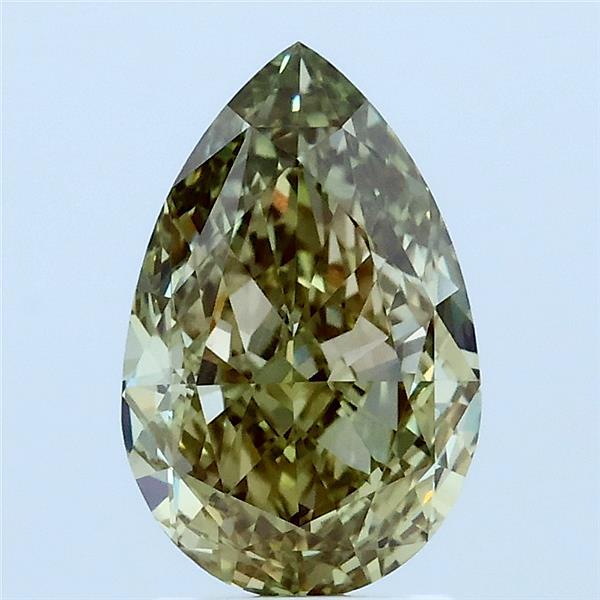 2ct Pear FANCY VIVID YELLOW GREEN VS1 Lab Created Diamond