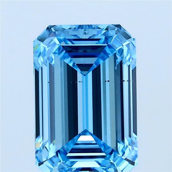 2.01ct Emerald FANCY VIVID BLUE VS2 Lab Created Diamond