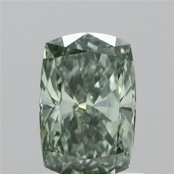 1.01ct Cushion FANCY VIVID GREEN VS1 Lab Created Diamond