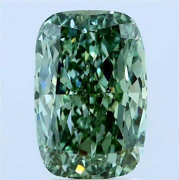 2.09ct Cushion FANCY VIVID GREEN VS1 Lab Created Diamond