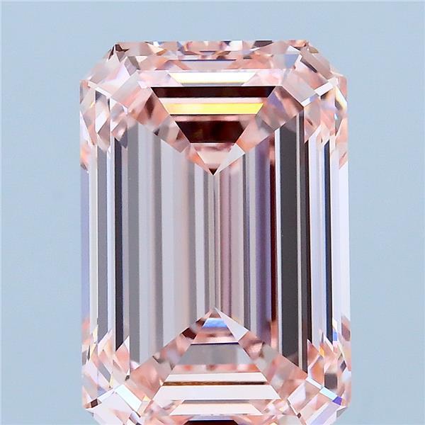 5.02ct Emerald FANCY INTENSE PINK VVS2 Lab Created Diamond