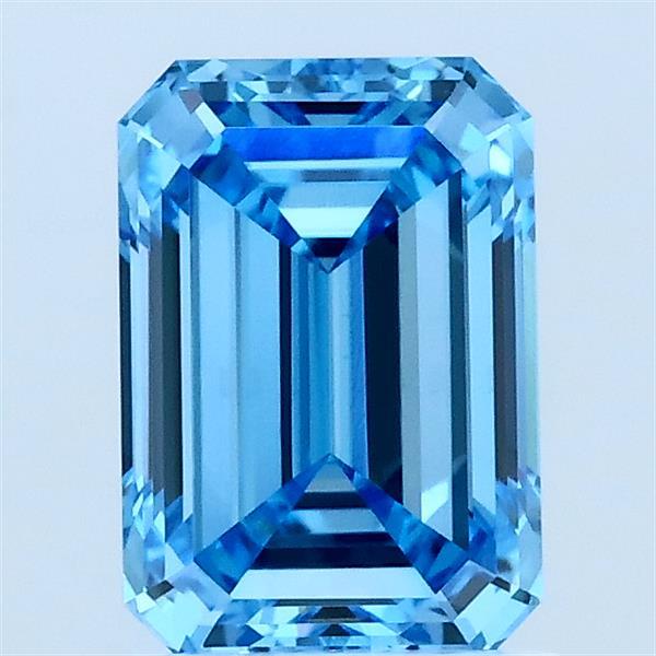 1.53ct Emerald FANCY VIVID BLUE VVS2 Lab Created Diamond