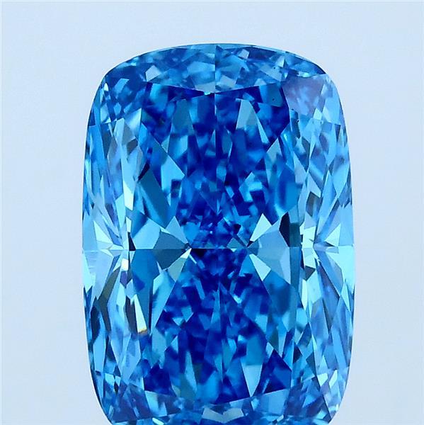 3.06ct Cushion FANCY VIVID BLUE VS1 Lab Created Diamond