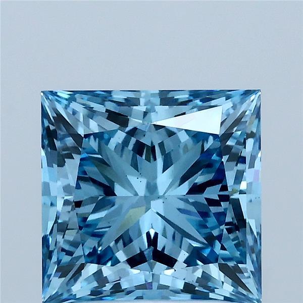 3.02ct Princess FANCY VIVID BLUE VS1 Lab Created Diamond