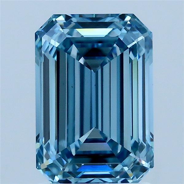 2.2ct Emerald FANCY VIVID BLUE VS1 Lab Created Diamond