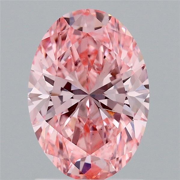 1.59ct Oval FANCY VIVID PINK VS1 Lab Created Diamond