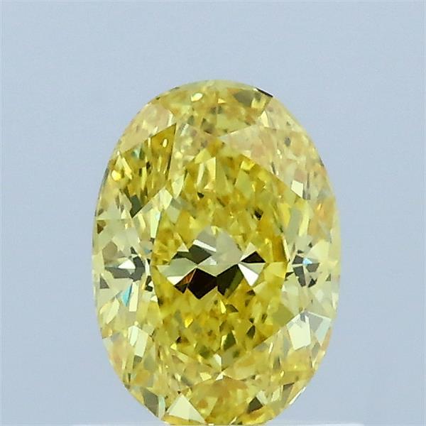 0.82ct Oval FANCY VIVID YELLOW VVS2 Lab Created Diamond
