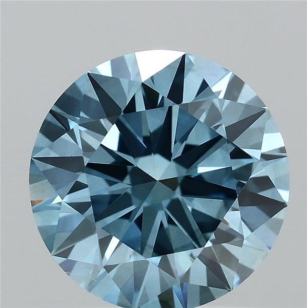 1.66ct Round FANCY VIVID BLUE VS1 Lab Created Diamond