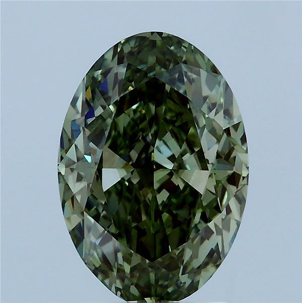 3.1ct Oval FANCY VIVID GREEN VVS2 Lab Created Diamond