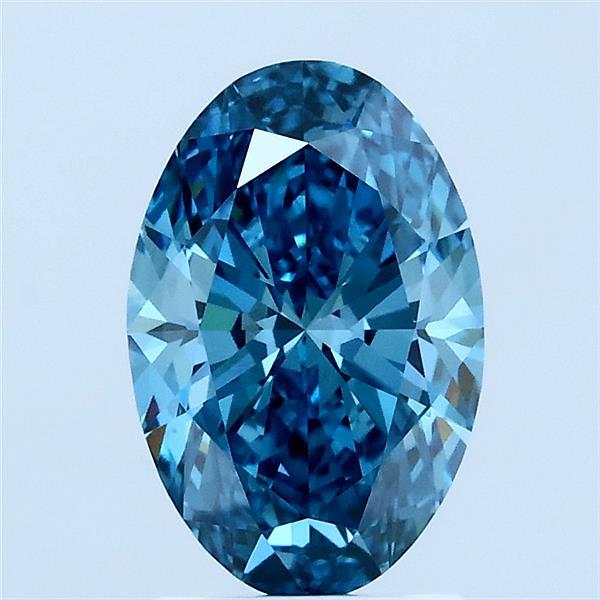 1.51ct Oval FANCY VIVID BLUE VVS2 Lab Created Diamond