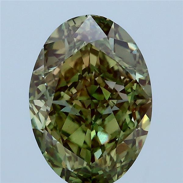 3.14ct Oval FANCY INTENSE GREEN VS1 Lab Created Diamond