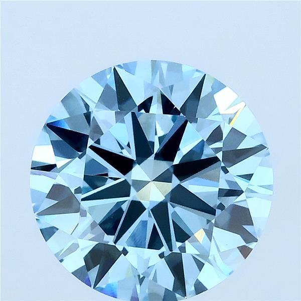 3ct Round FANCY VIVID BLUE VVS2 Lab Created Diamond