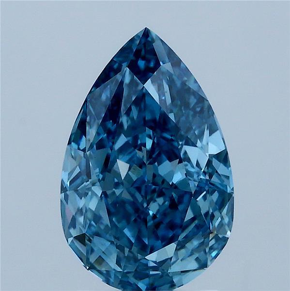 2.55ct Pear FANCY VIVID BLUE VS1 Lab Created Diamond