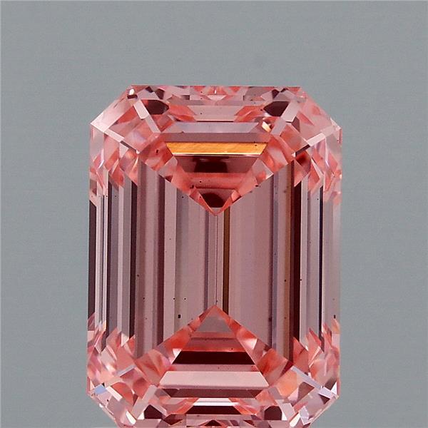 1.92ct Emerald FANCY VIVID PINK VS1 Lab Created Diamond