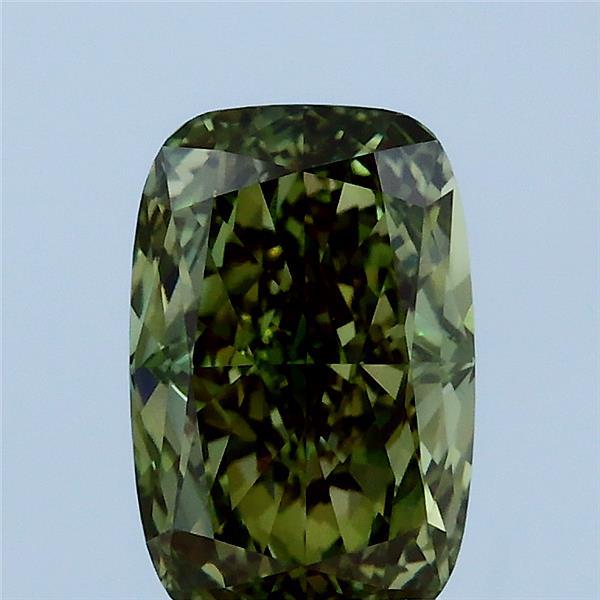 2.09ct Cushion FANCY VIVID GREEN VVS2 Lab Created Diamond