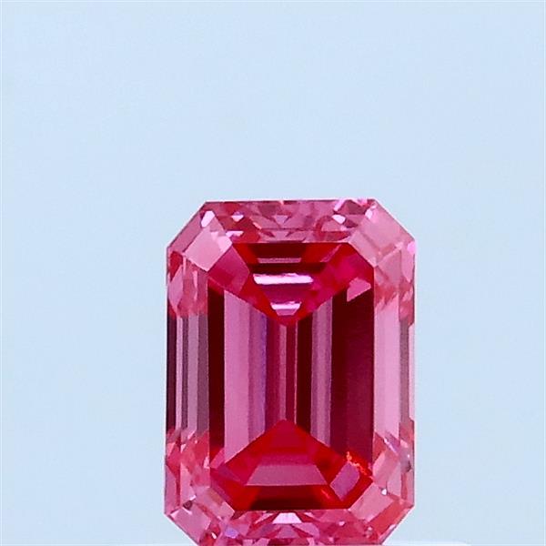 0.6ct Emerald FANCY VIVID PINK VVS1 Lab Created Diamond