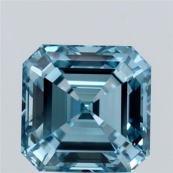 3.1ct Asscher FANCY VIVID BLUE VS1 Lab Created Diamond