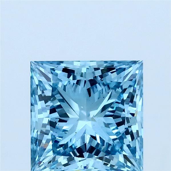 1.6ct Princess FANCY VIVID BLUE VS2 Lab Created Diamond