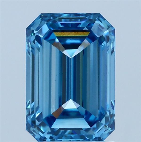 2ct Emerald FANCY VIVID BLUE VS1 Lab Created Diamond