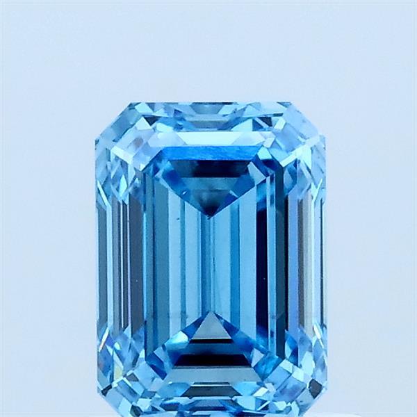 1.02ct Emerald FANCY VIVID BLUE VS1 Lab Created Diamond
