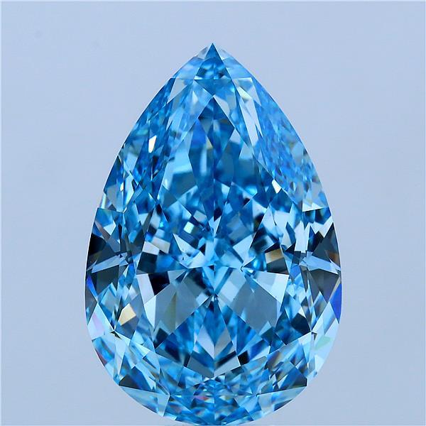 15.44ct Pear FANCY VIVID BLUE VS1 Lab Created Diamond