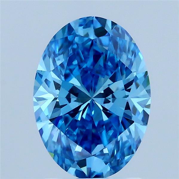 1.53ct Oval FANCY VIVID BLUE VVS2 Lab Created Diamond