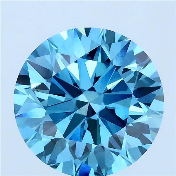 3.4ct Round FANCY VIVID BLUE VS1 Lab Created Diamond