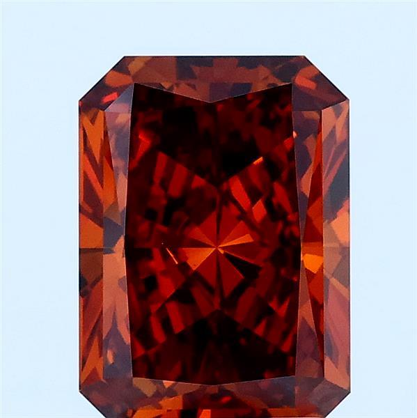 2.1ct Radiant FANCY DEEP ORANGE VS1 Lab Created Diamond
