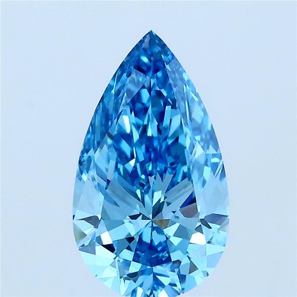 1.29ct Pear FANCY VIVID BLUE VVS2 Lab Created Diamond