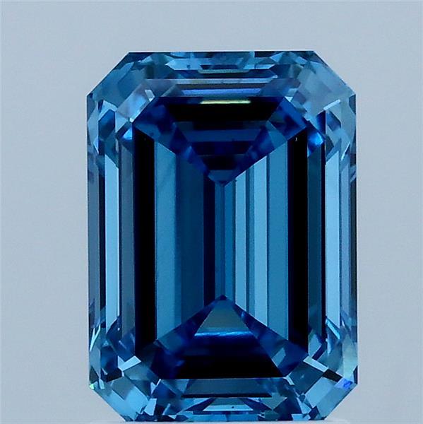 2.01ct Emerald FANCY VIVID BLUE VS1 Lab Created Diamond