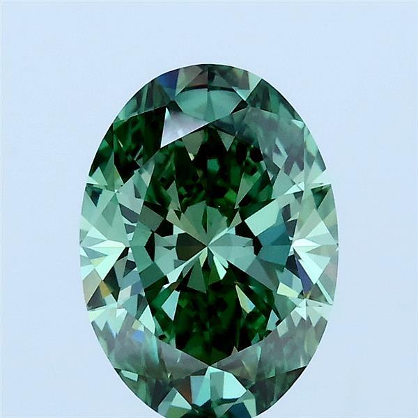 1.9ct Oval FANCY VIVID GREEN VVS2 Lab Created Diamond