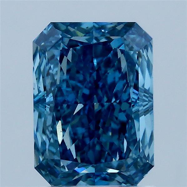 2.08ct Radiant FANCY VIVID BLUE VS2 Lab Created Diamond