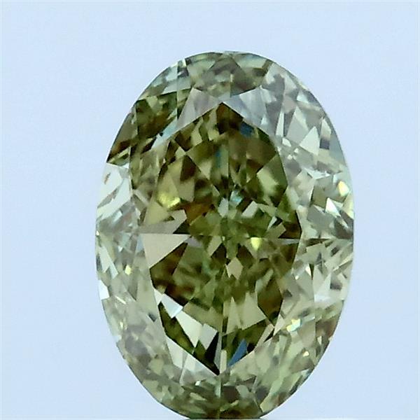 1.07ct Oval FANCY VIVID GREEN VVS2 Lab Created Diamond
