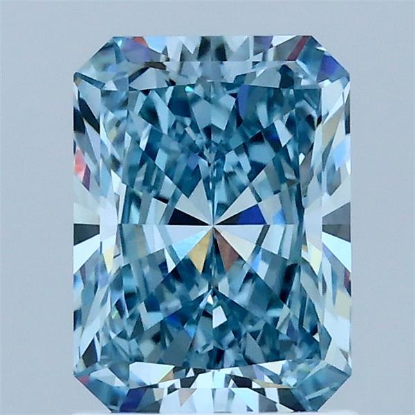 1.51ct Radiant FANCY VIVID BLUE VVS2 Lab Created Diamond