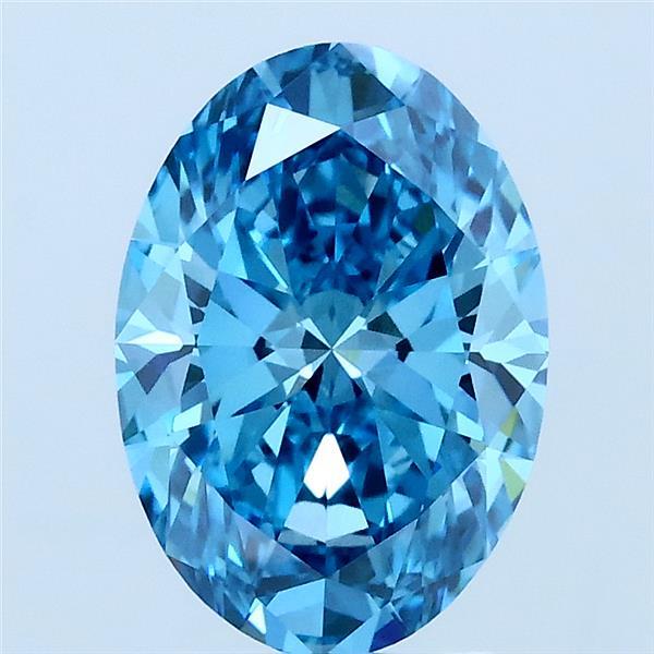 2.06ct Oval FANCY VIVID BLUE VS1 Lab Created Diamond