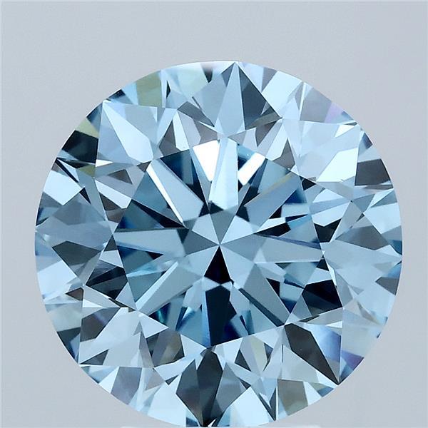5ct Round FANCY VIVID BLUE VS1 Lab Created Diamond