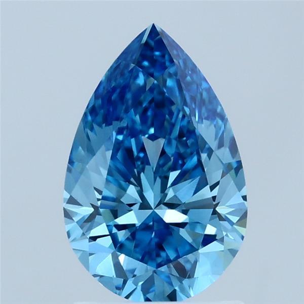 1.53ct Pear FANCY VIVID BLUE VS1 Lab Created Diamond