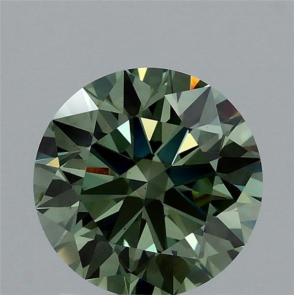 1.7ct Round FANCY VIVID GREEN VS2 Lab Created Diamond