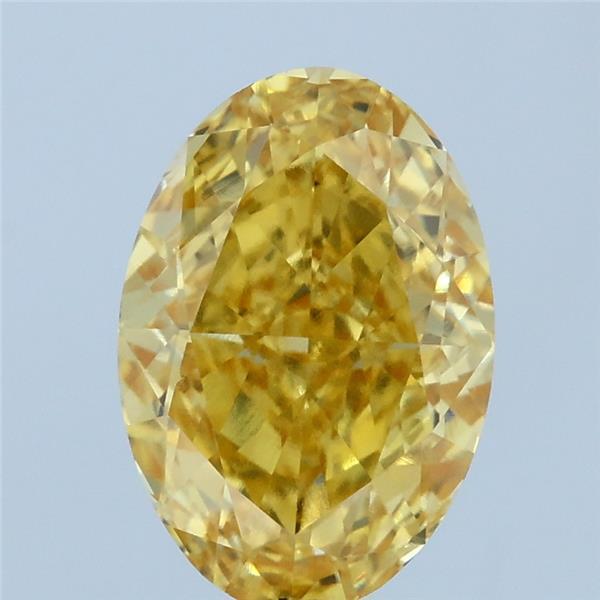 2.54ct Oval FANCY VIVID YELLOW VVS2 Lab Created Diamond