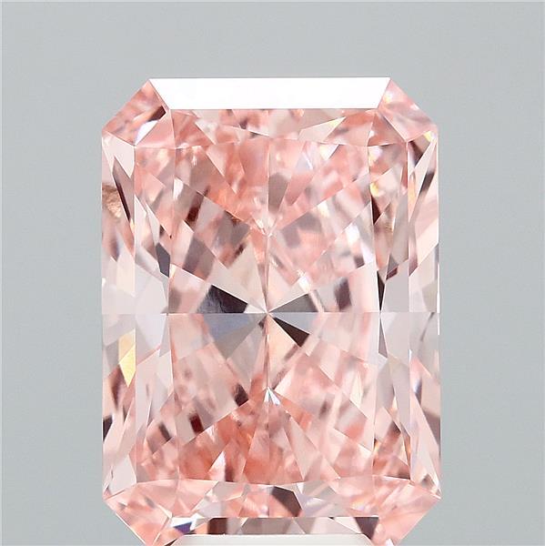 6.54ct Radiant FANCY VIVID PINK VVS2 Lab Created Diamond