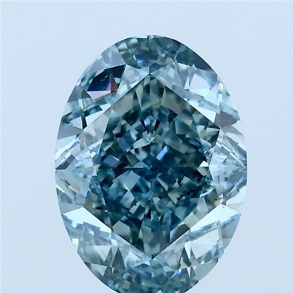 3ct Oval FANCY INTENSE BLUISH GREEN VS2 Lab Created Diamond