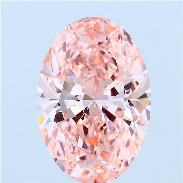 3.58ct Oval FANCY VIVID PINK VVS2 Lab Created Diamond